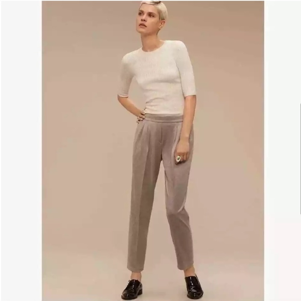 ARITZIA Babaton Faux Suede Cohen Pants, Beige/Taupe, Size 6